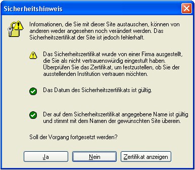 Microsoft Internet Explorer V6 Sicherheitshinweis